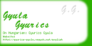 gyula gyurics business card